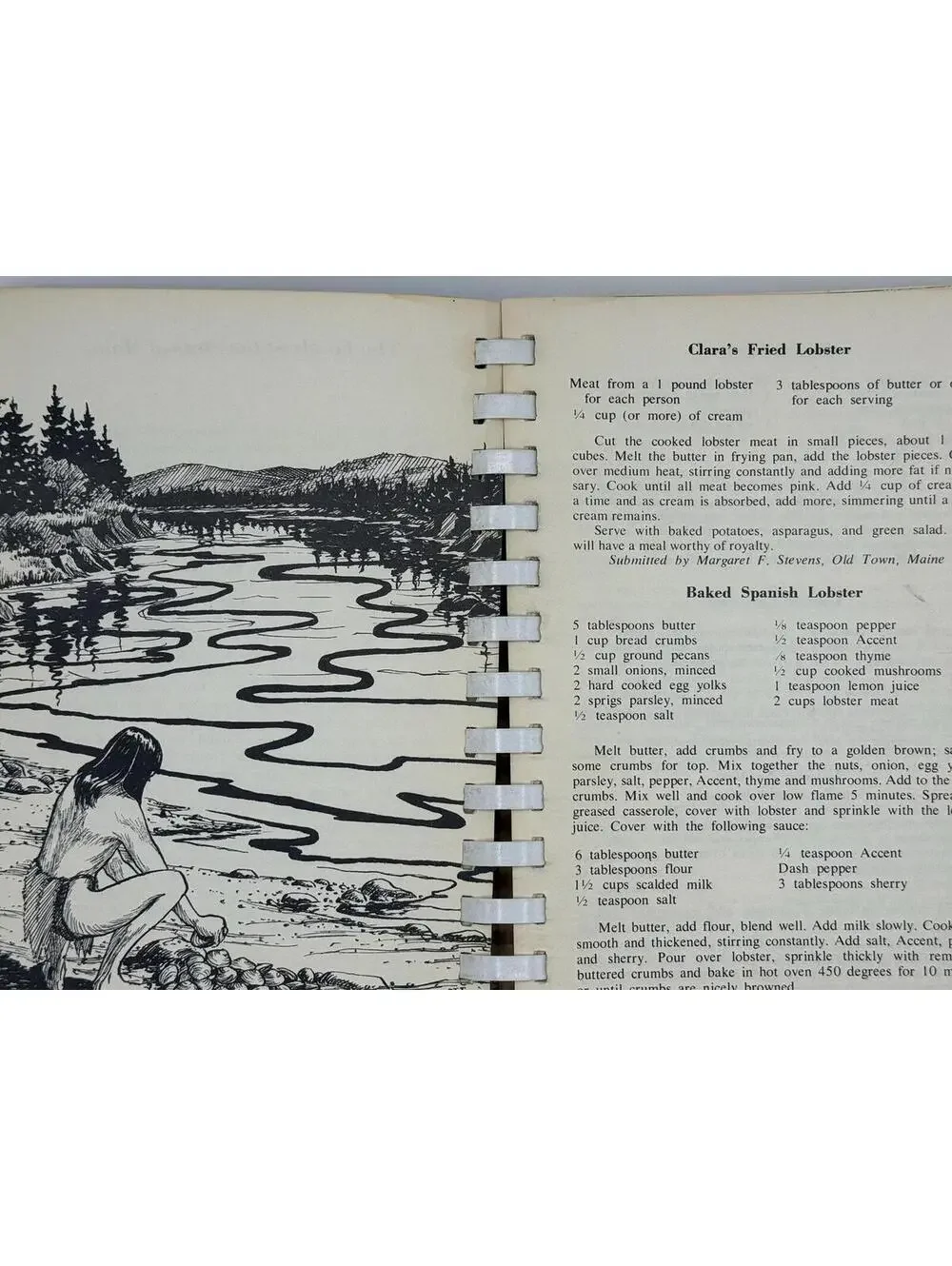 Vintage 1969 Maine's Jubilee Cookbook, Local Recipes Spiral Fundraiser Cookbook